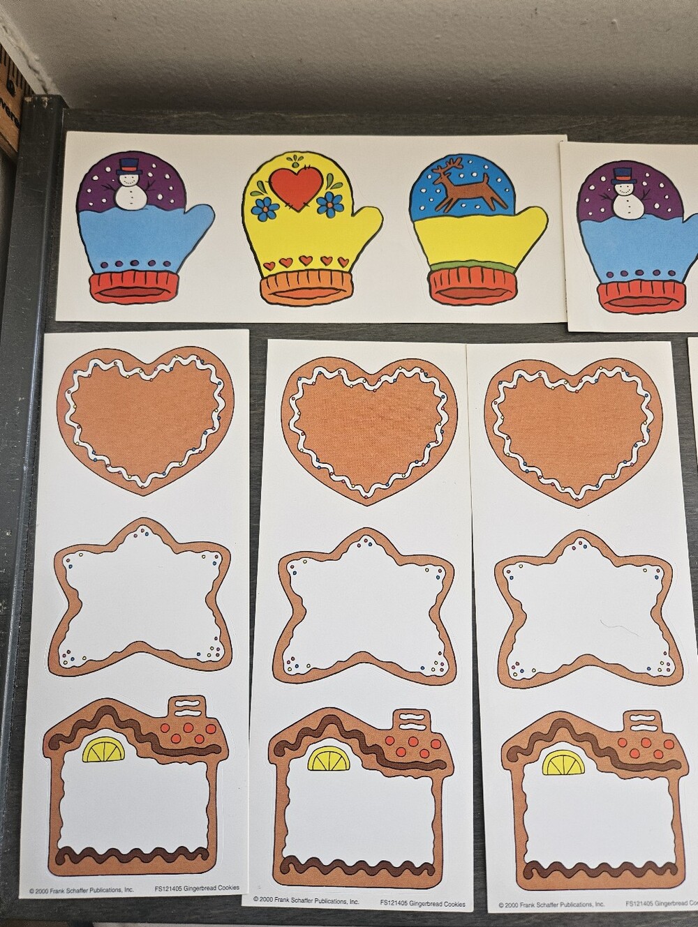 Vintage Frank Schaffer  Ginger Bread Cookie And Mitten Stickers Name Tag Sticker - Picture 2 of 6